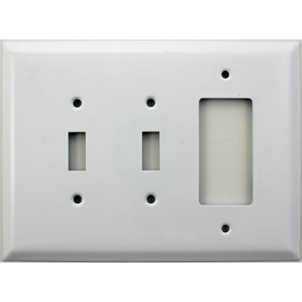 Everything for Home 2-Pack Rocker Toggle Light Switch GFCI Outlet White Wood 